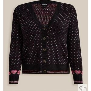🆕️🩷HEART CARDIGAN DROP SHOULDER V-NECK BUTTON FRONT SWEATER🩷